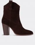 Brown Suede Leather  Boots