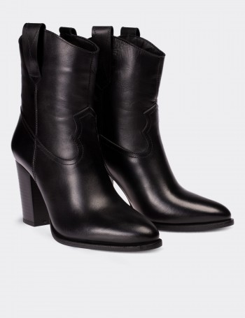 Black  Leather Boots - E4460ZSYHC01
