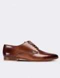 Brown  Leather Lace-up Shoes