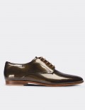 Brown Patent Leather Lace-up Shoes