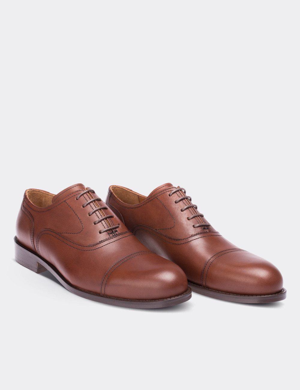 Brown  Leather Classic Shoes - 01078MTBAK01