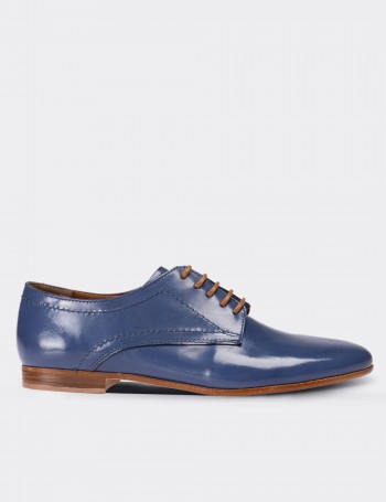 Blue  Leather Lace-up Shoes - 01430ZMVIC03