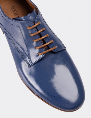 Blue  Leather Lace-up Shoes - 01430ZMVIC03