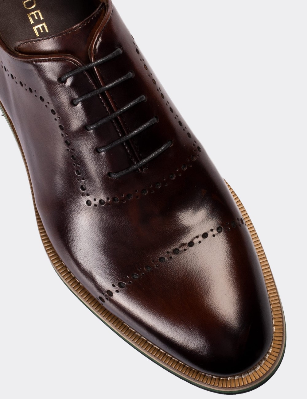 Brown  Leather Lace-up Shoes - 00491MKHVE16
