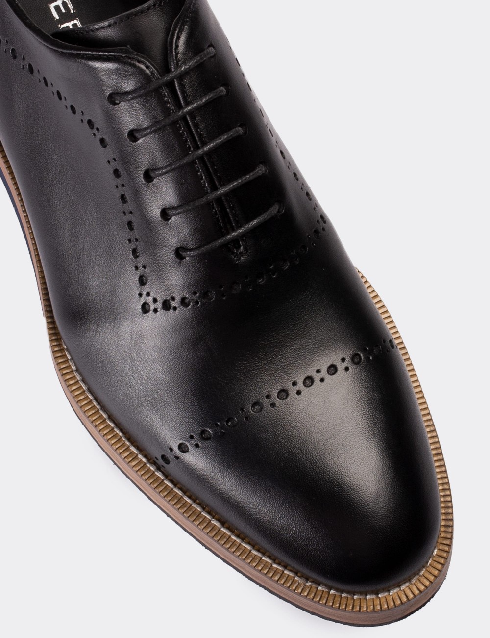 Black  Leather Lace-up Shoes - 00491MSYHE10