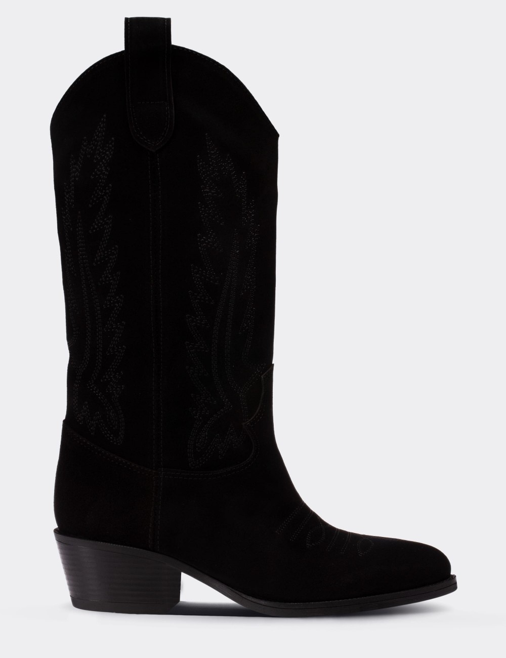 Black Suede Leather Boots - E8001ZSYHC01