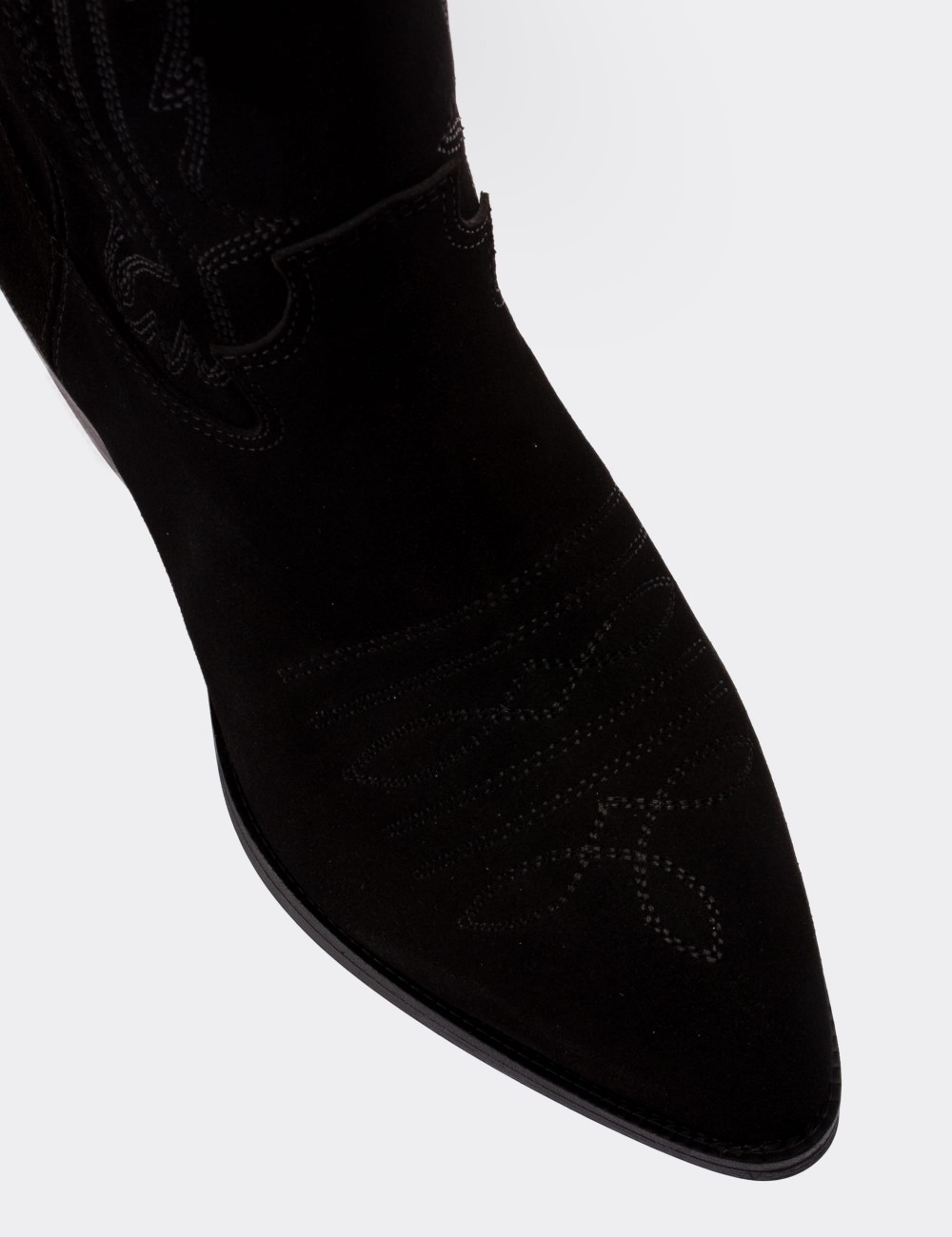 Black Suede Leather Boots - E8001ZSYHC01