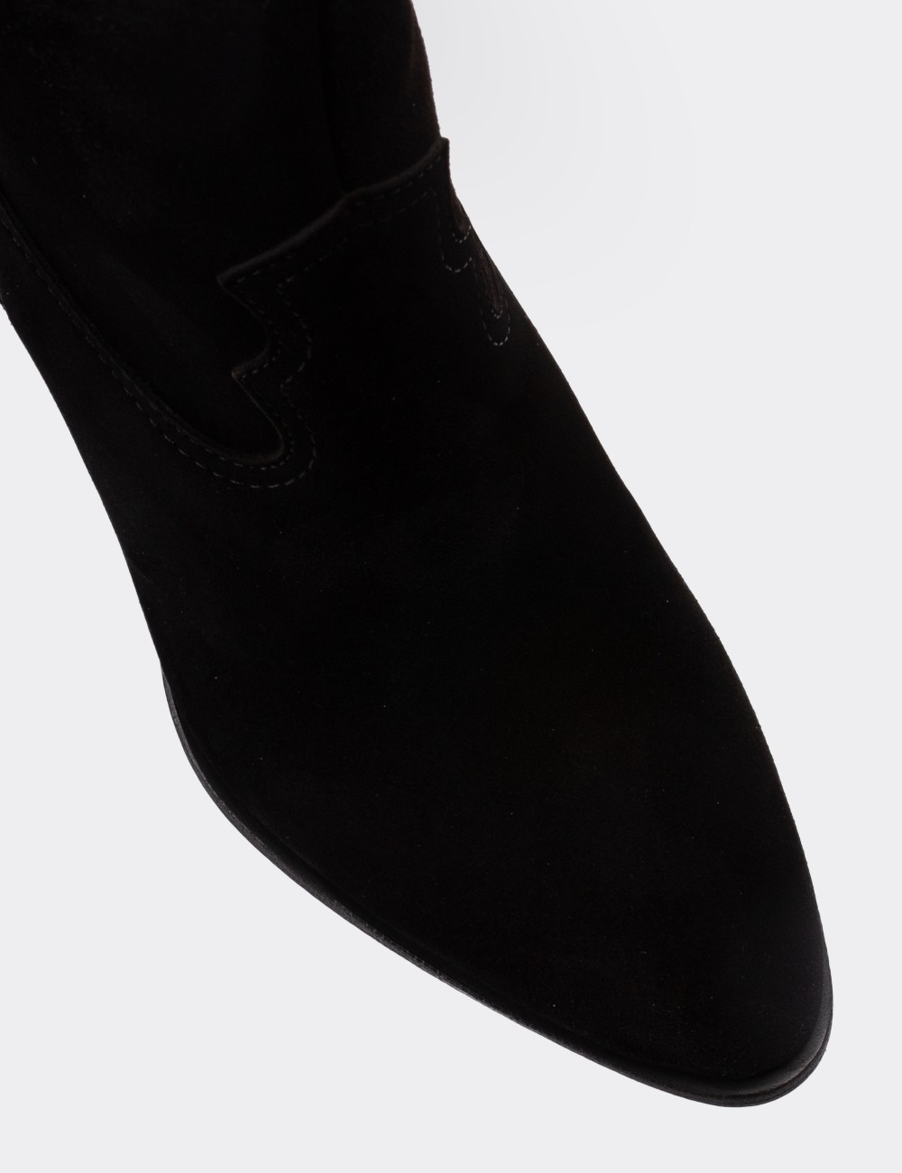 Black Suede Leather Boots - E4460ZSYHC02