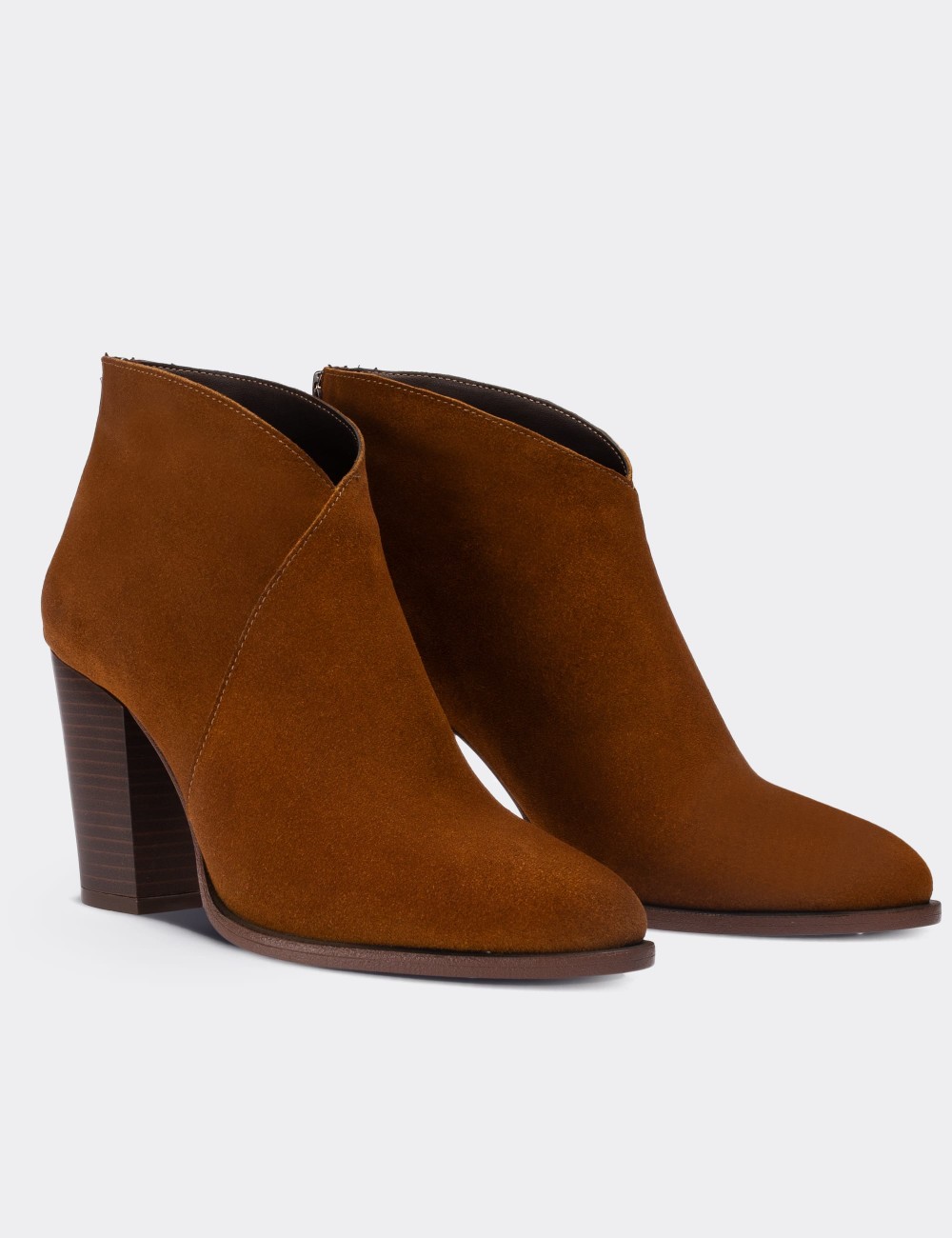 Tan Suede Leather Boots - E4461ZTBAC01