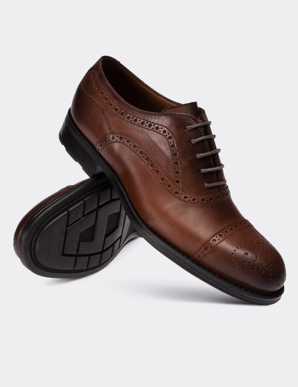 Brown  Leather Classic Shoes - 01813MKHVC01