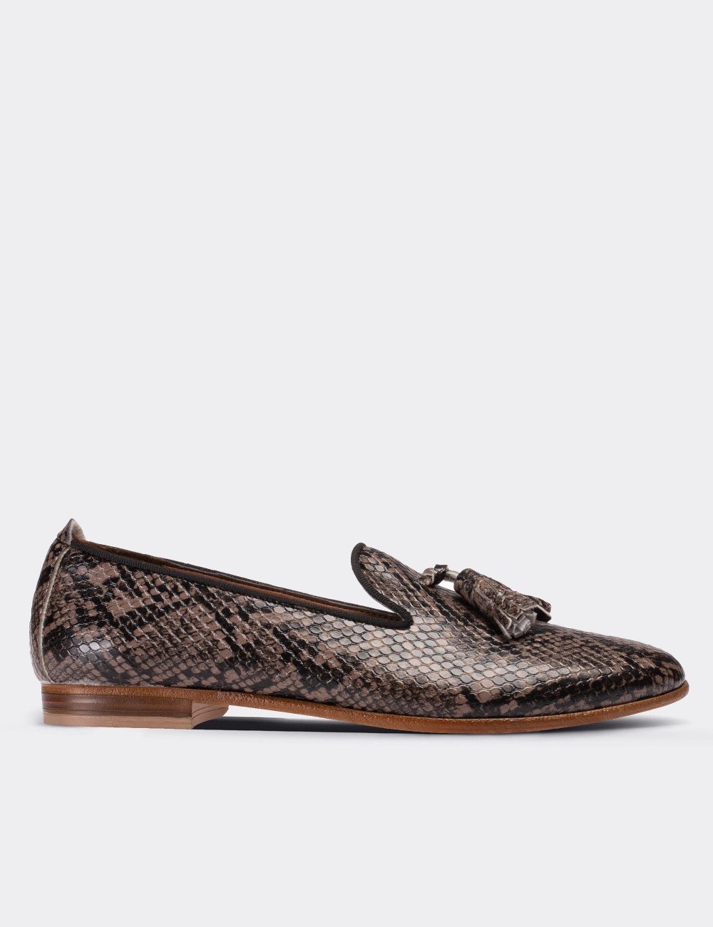 Sandstone  Leather Loafers - 01613ZVZNM02