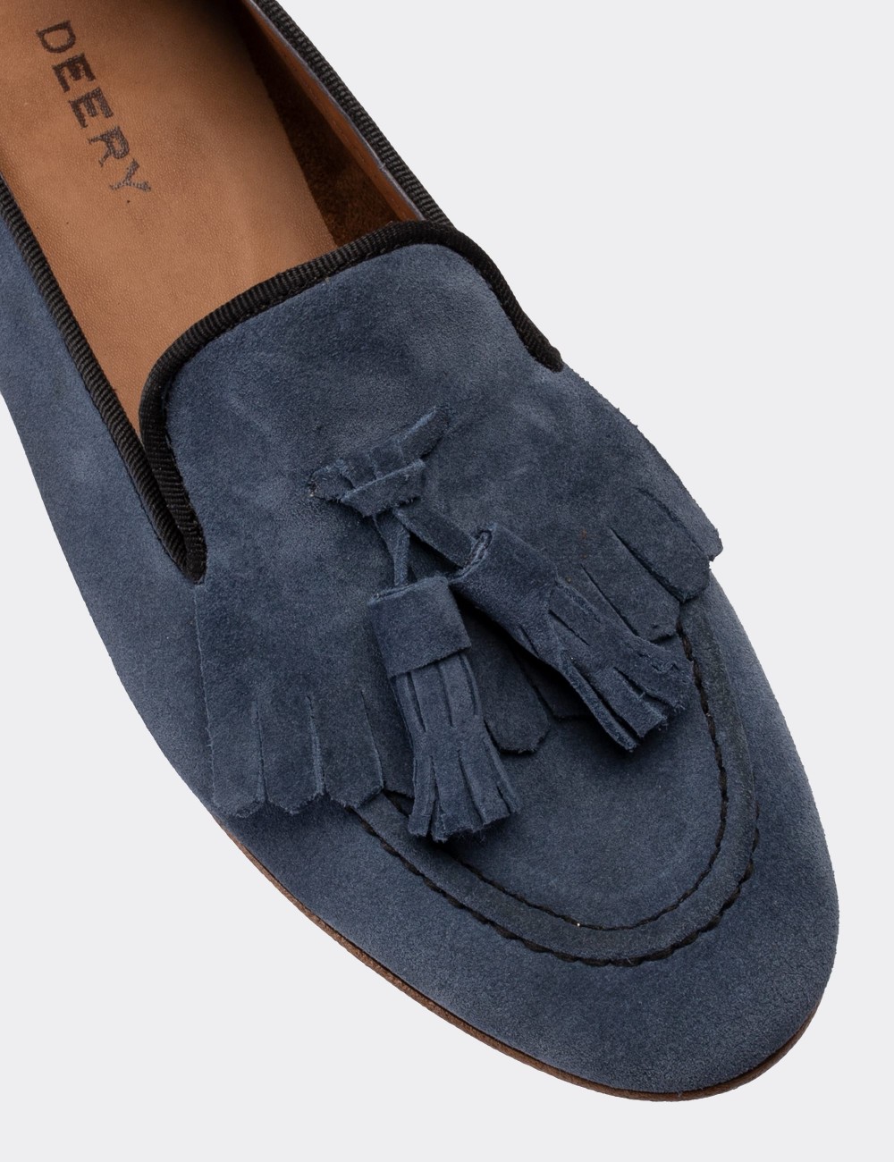 Blue Suede Leather Loafers - 01618ZMVIM02