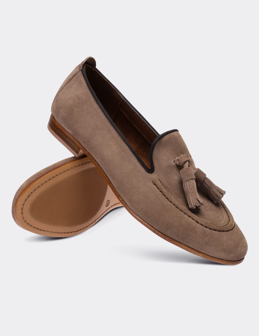 Sandstone Suede Leather Loafers - 01619ZVZNM01
