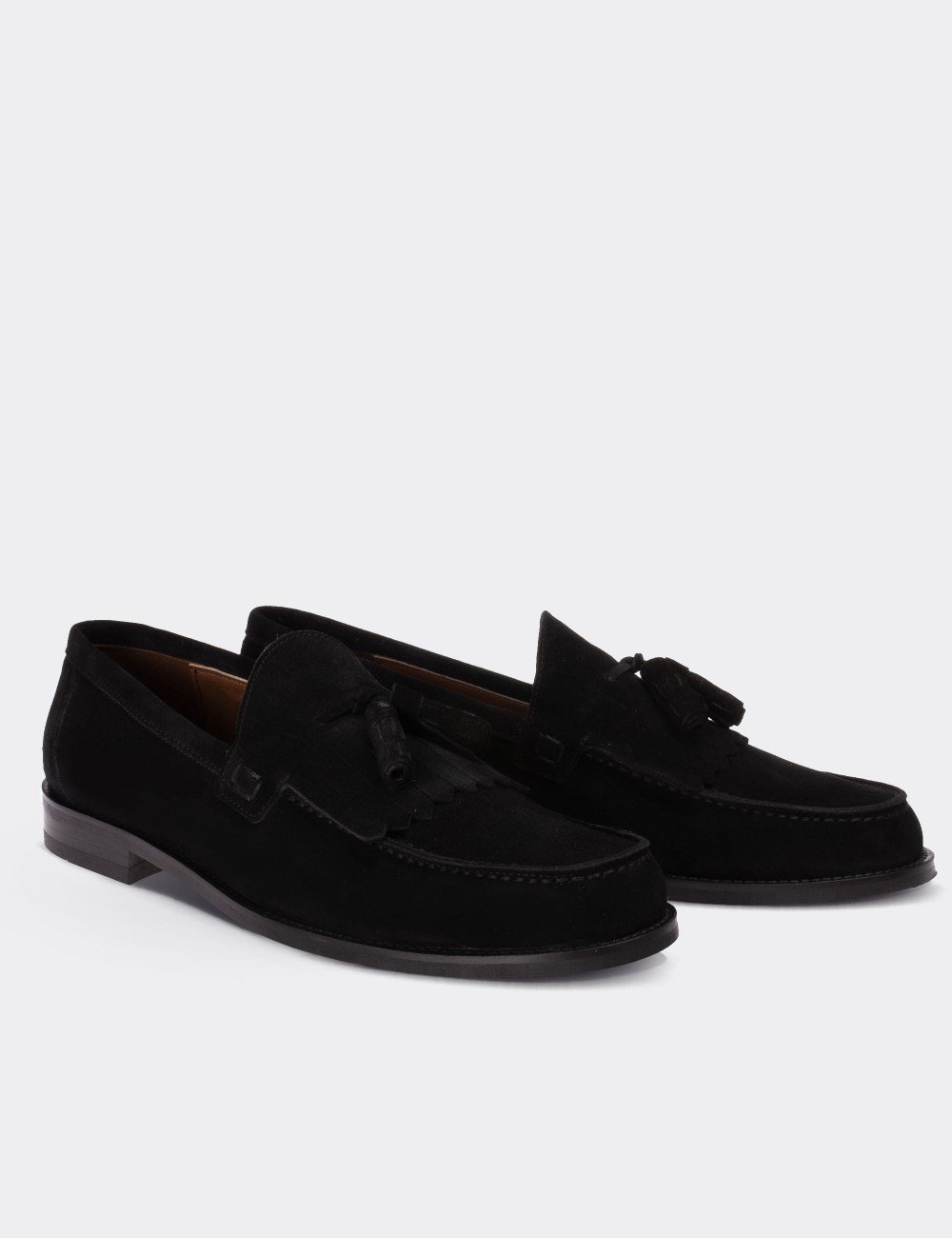 Black Suede Leather Loafers 01735MSYHM02 - Deery