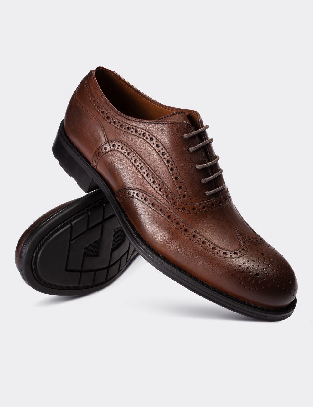 Brown  Leather Classic Shoes - 01511MKHVC01