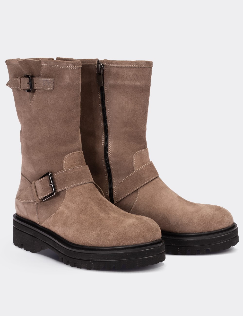 Sandstone Suede Leather Boots - 01805ZVZNE01