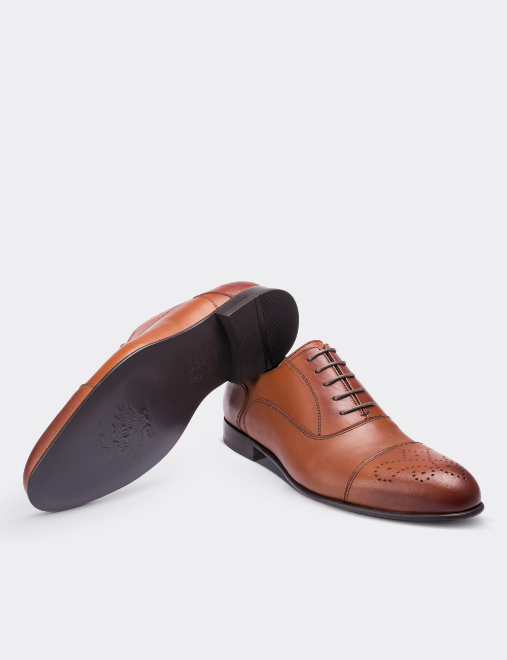 Tan  Leather Classic Shoes - 00741MTBAN02