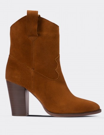 Tan Suede Leather Boots - E4460ZTBAC01