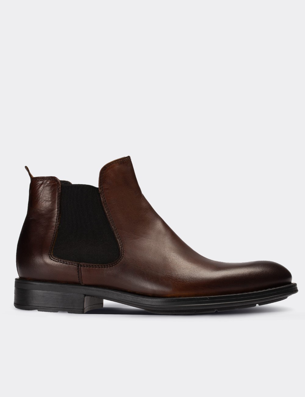 Brown  Leather Chelsea Boots - 01620MKHVC06
