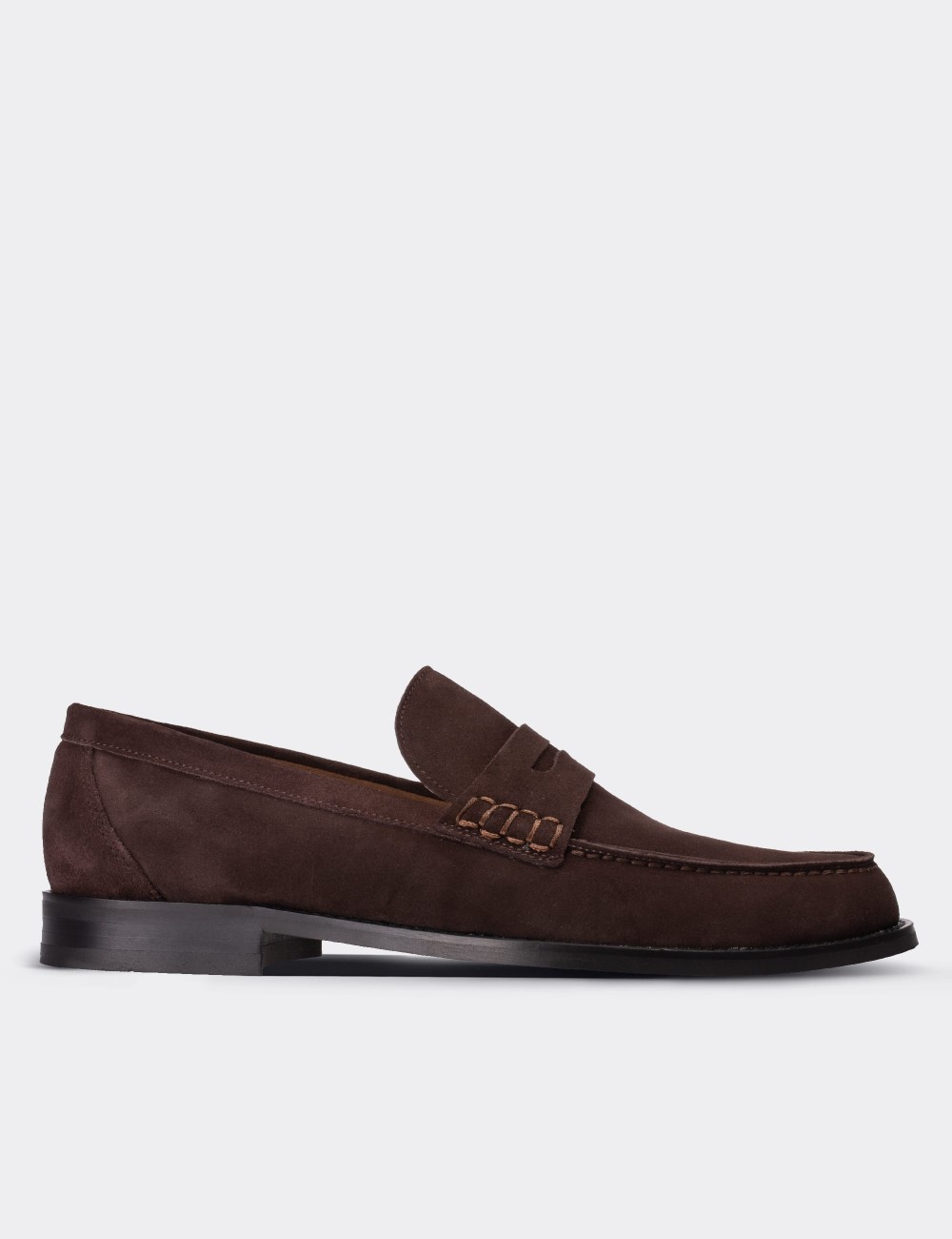 Brown Suede Leather Loafers - 01538MKHVN03
