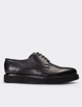 Black  Leather Lace-up Shoes