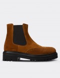 Tan Suede Leather Chelsea Boots