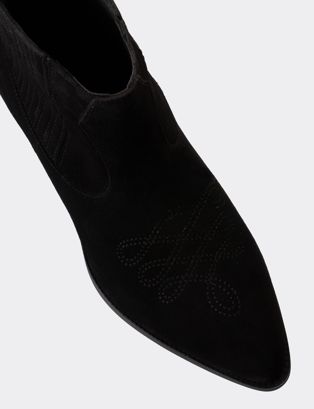 Black Suede Leather  Boots - E8100ZSYHC01