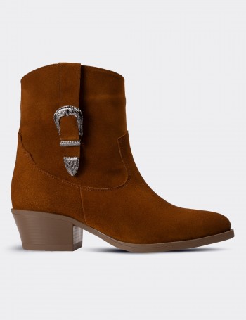 Tan Suede Leather  Boots - E9011ZTBAC01