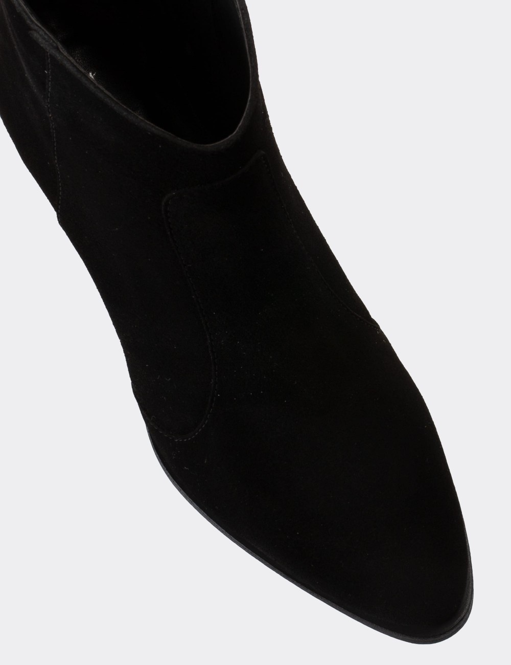 Black Suede Leather Boots - E4459ZSYHC01