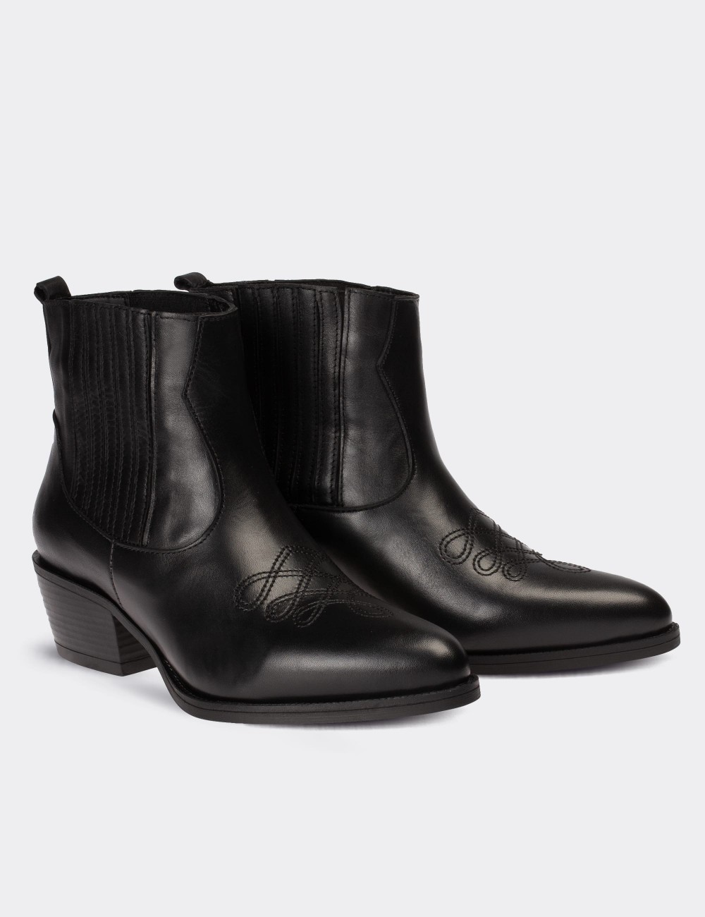 Black  Leather Chelsea Boots - E8100ZSYHC02