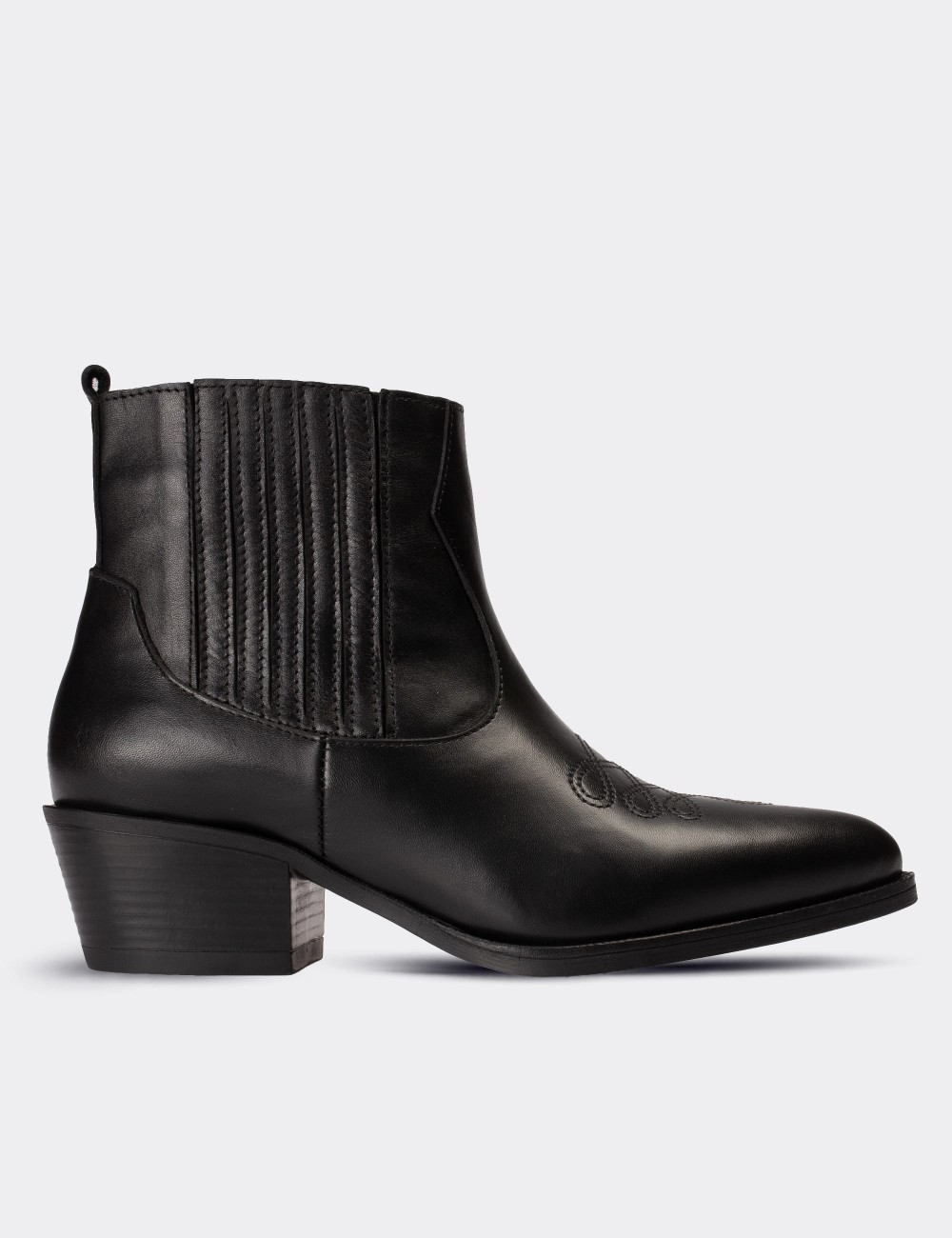 Black  Leather Chelsea Boots - E8100ZSYHC02