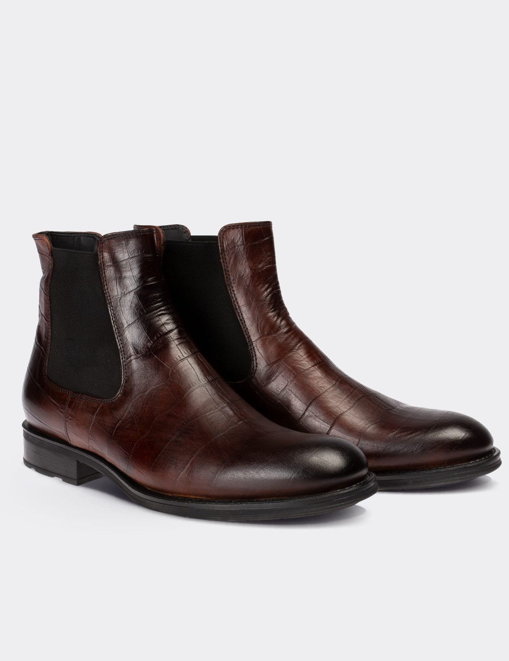 Brown  Leather Chelsea Boots - 01620MKHVC10