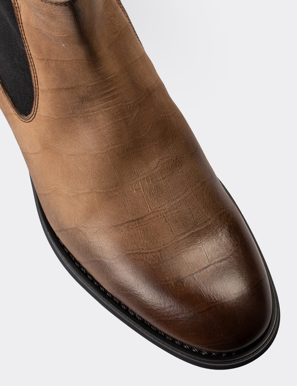 Tan  Leather Chelsea Boots - 01620MTBAC09