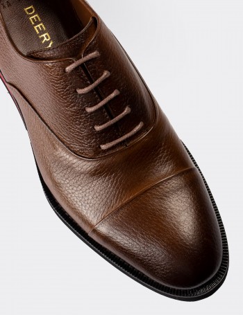 Brown  Leather Lace-up Shoes - 01026MKHVE02