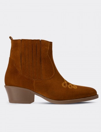 Tan Suede Leather Boots - E8100ZTBAC01