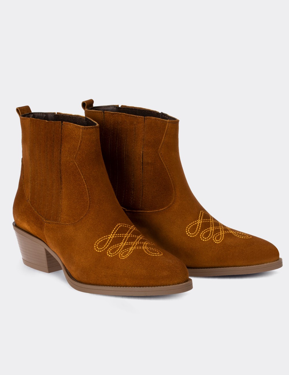 Tan Suede Leather Boots - E8100ZTBAC01
