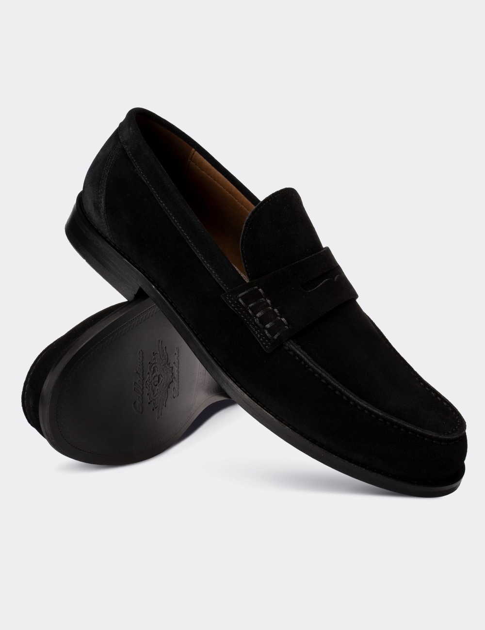 Black Suede Leather Loafers - Deery