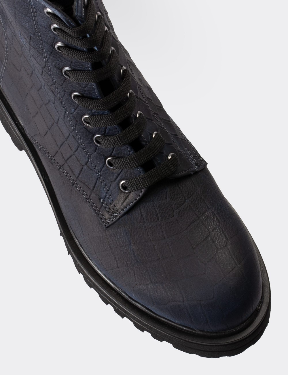 Navy  Leather Postal Boots - 01814ZMVIE02