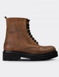 Tan Nubuck Leather Postal Boots