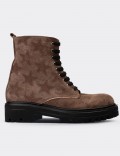 Sandstone Suede Leather Postal Boots