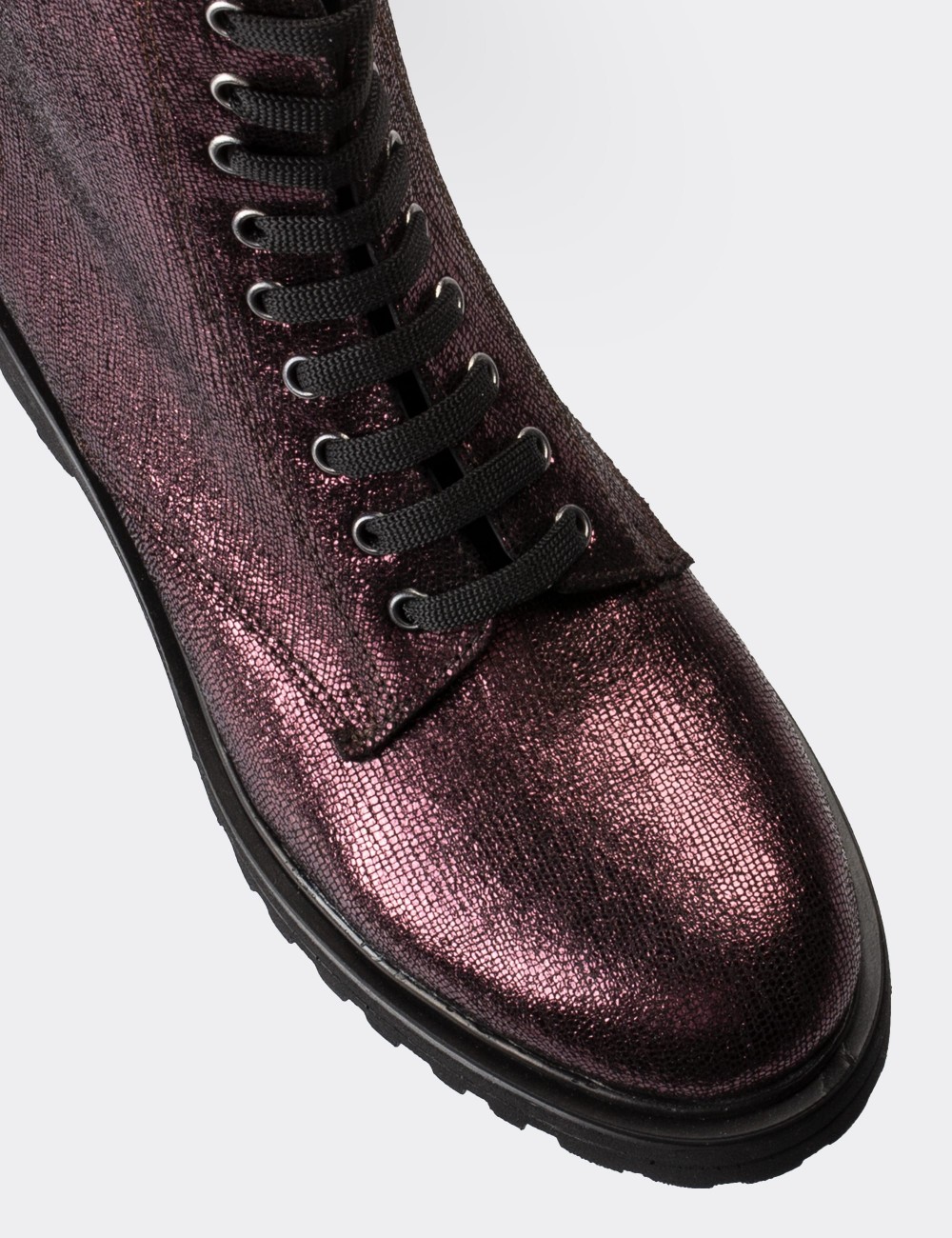 Purple  Leather Postal Boots - 01814ZMORE01