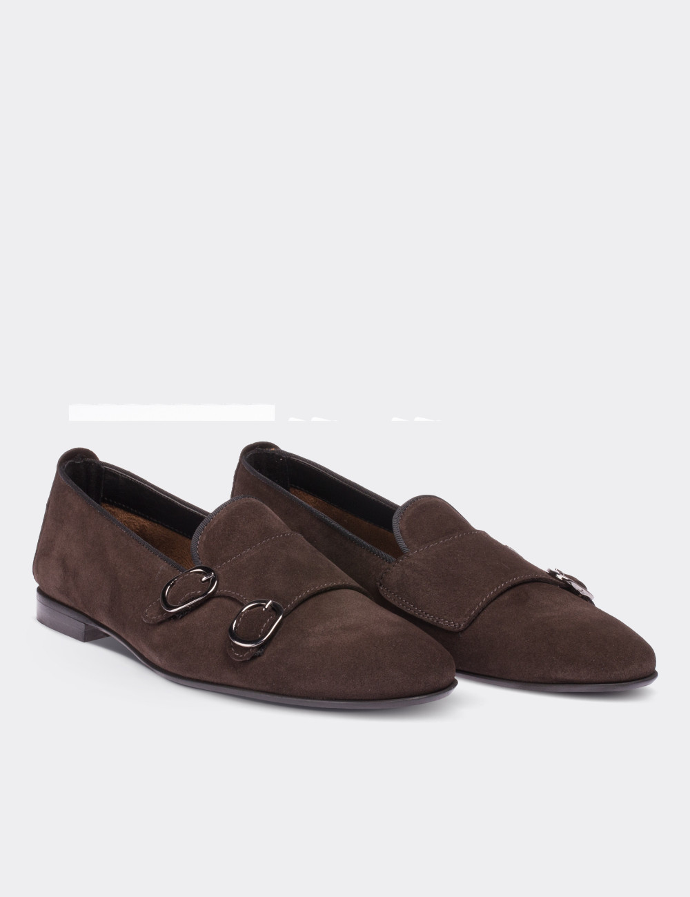 Brown Suede Leather Loafers - 01611ZKHVM03