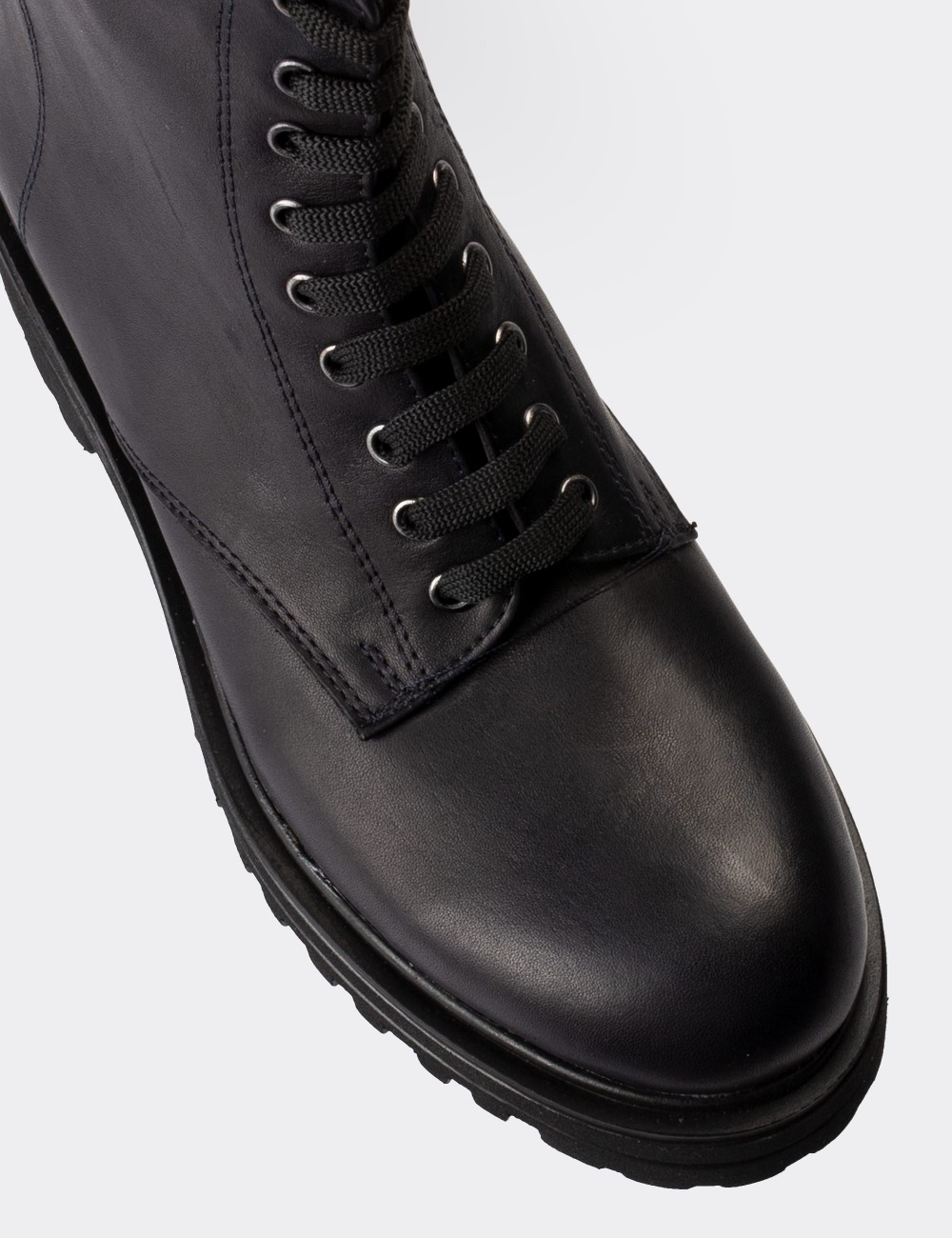 Black  Leather Postal Boots - 01814ZSYHE07