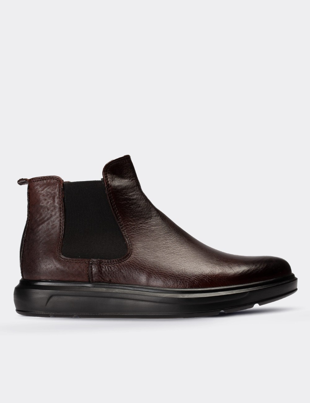 Brown  Leather Comfort Chelsea Boots - 01620MKHVP05