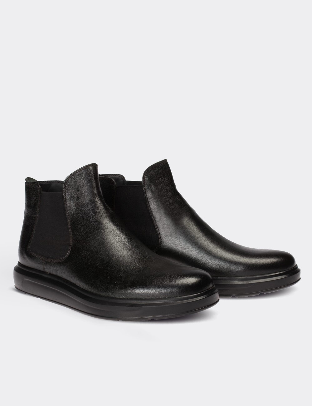 Green  Leather Comfort Chelsea Boots - 01620MYSLP01