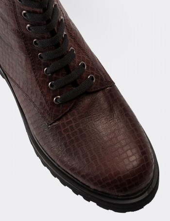 Brown  Leather Postal Boots - 01814ZKHVE17