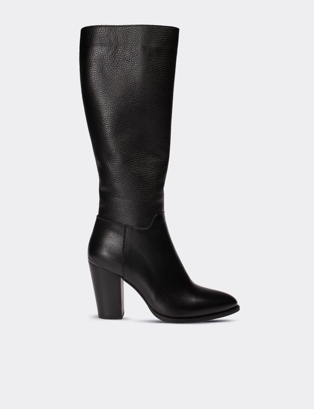 Black  Leather  Boots - E4411ZSYHC01