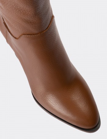Tan  Leather  Boots - E4411ZTBAC01