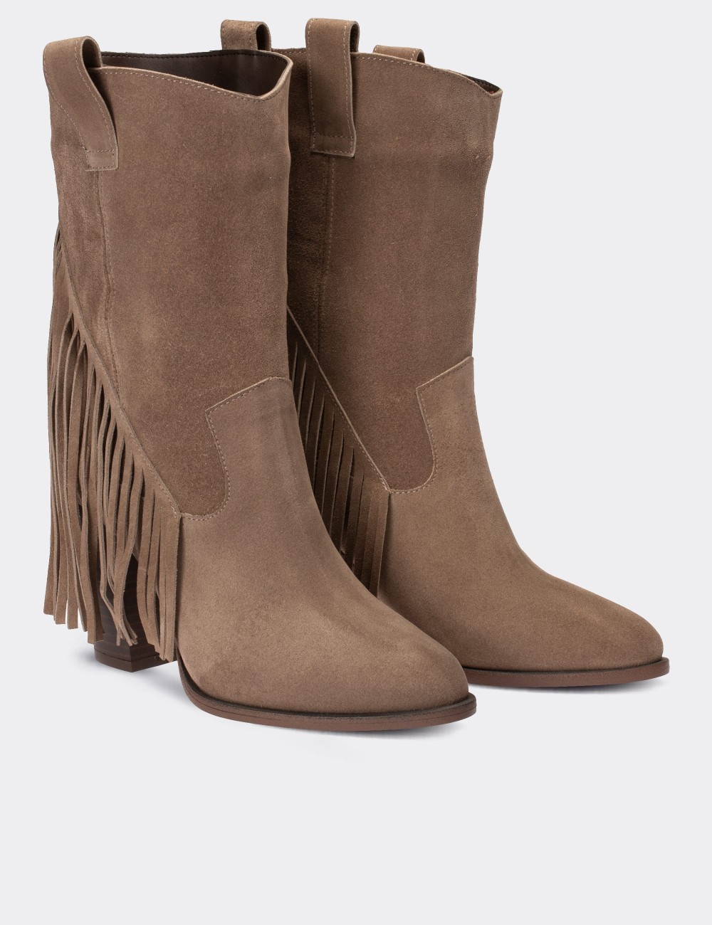 Sandstone Suede Leather Western Boots - E4467ZVZNC01