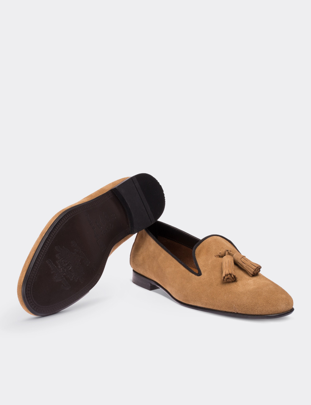 Tan Suede Leather Loafers - 01613ZTBAM01